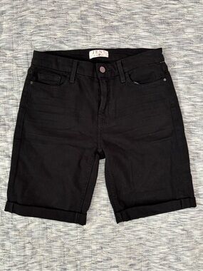 Jen 7 By 7 For All Mankind Black Women Bermuda Shorts Sz 4 NWT -